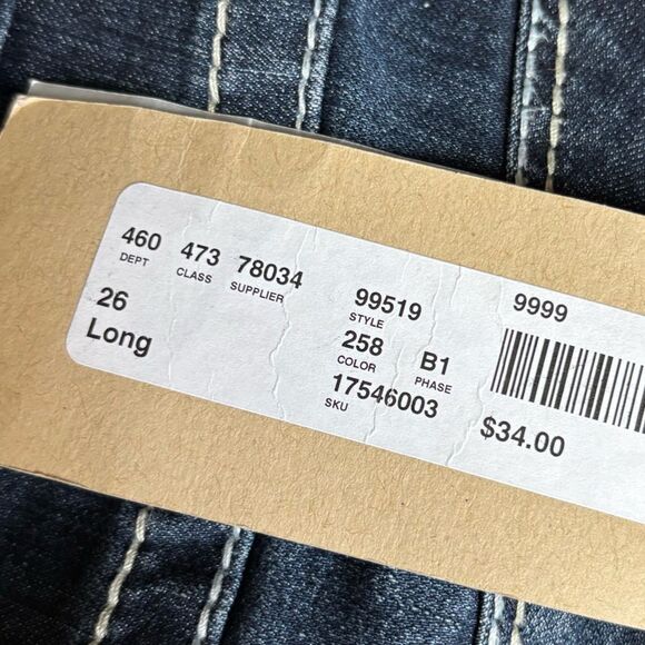 Maurice’s Jeans Ellie Straight Fit Slim Boot New Womens Size 26 Long - Picture 8 of 10